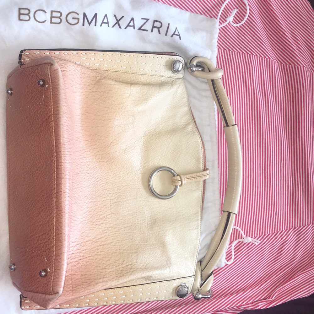 BCBGMaxazria Cream ombré leather bag